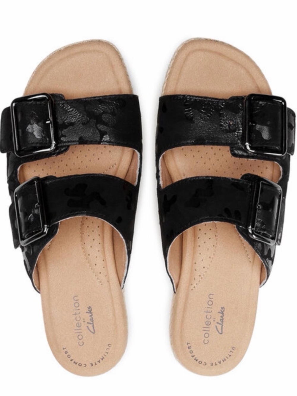 Clarks Lana beach sandal platform Double-Buckle Slide Euc size 7.5